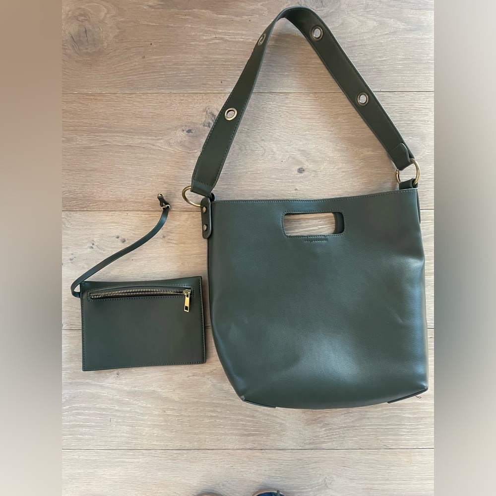 Anthropologie Celeste purse and wallet - green leather